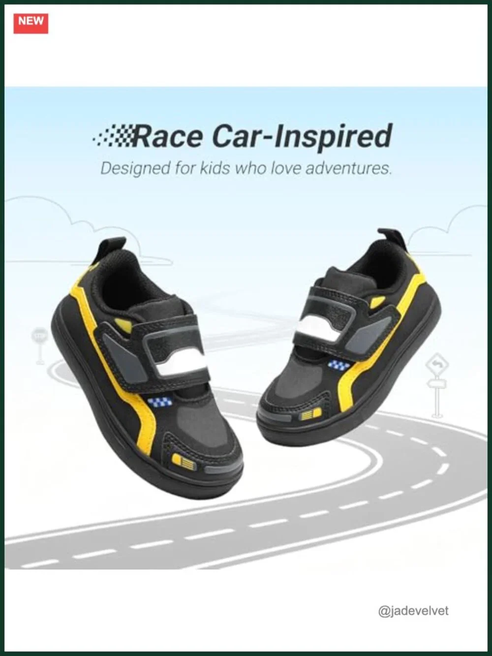Toddler Boys Sneakers Race Car Hook Loop Lightweight Causal Walking